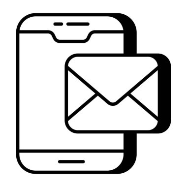 Kavramsal düz tasarım simgesi mobil postası