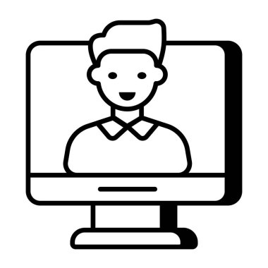 Video çağrısının düz tasarım simgesi