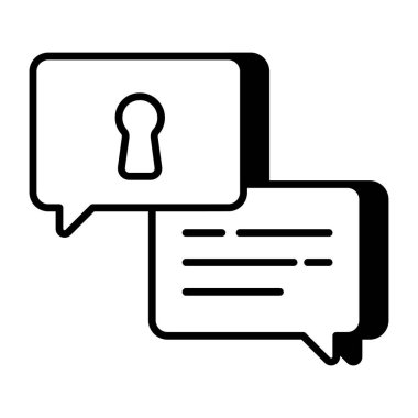 Şifrelenmiş sohbet simgesi, düzenlenebilir vektör