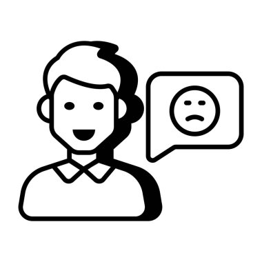 Müşteri tepkisinin düz tasarım simgesi