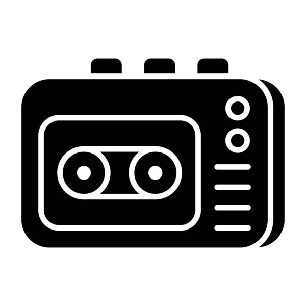 Une Icône Téléchargement Premium Lecteur Cassettes — Image vectorielle