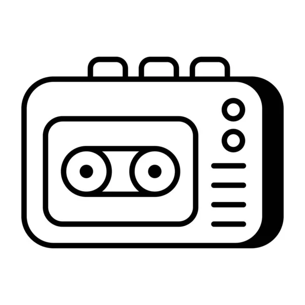 Une Icône Téléchargement Premium Lecteur Cassettes — Image vectorielle