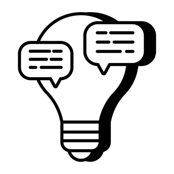 Bulles Avec Ampoule Montrant Concept Chat Créatif — Image vectorielle
