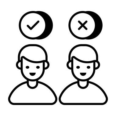 Seçili kullanıcının kavramsal düz tasarım simgesi