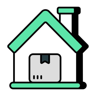 Ev teslimatının kavramsal tasarım simgesi