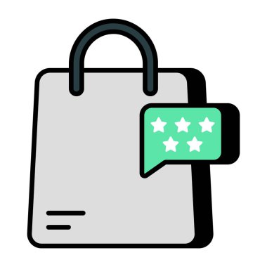 Alışveriş geribildirim simgesi, düzenlenebilir vektör