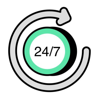 Creative design icon of round the clock 