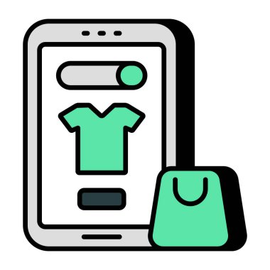 Mobil alışveriş uygulamasının modern tasarım simgesi