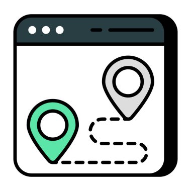 Çevrimiçi rotanın mükemmel tasarım simgesi 