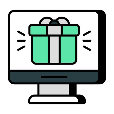 Çevrimiçi hediyenin simge tasarımı