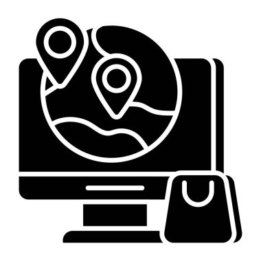 Küresel konumun eşsiz tasarım simgesi 