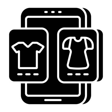 Mobil alışveriş uygulamasının modern tasarım simgesi