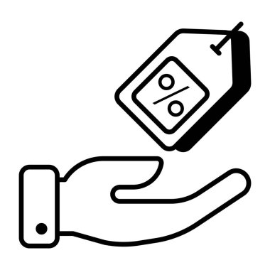 Unique design icon of discount tag