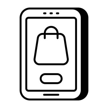 Mobil alışverişin modern tasarım simgesi