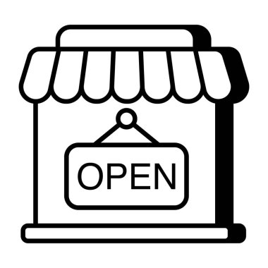 Dükkan açık tahtanın düzenlenebilir tasarım simgesi