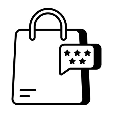 Alışveriş geribildirim simgesi, düzenlenebilir vektör