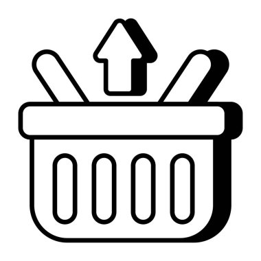 Sepetten kaldırmanın yaratıcı tasarım simgesi