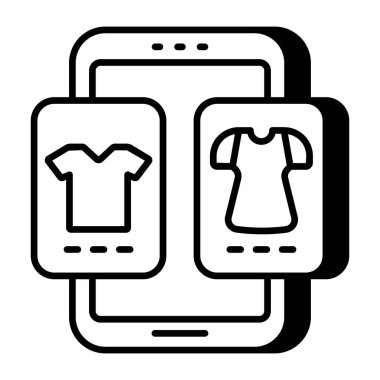 Mobil alışveriş uygulamasının modern tasarım simgesi