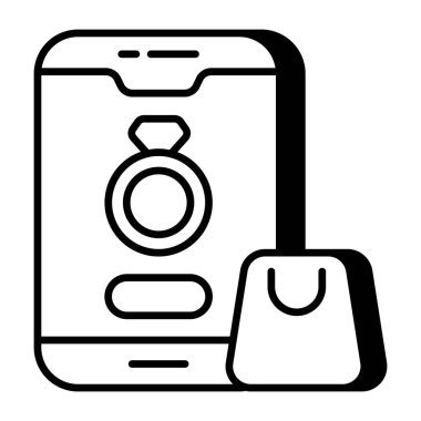 Mobil alışveriş uygulamasının modern tasarım simgesi