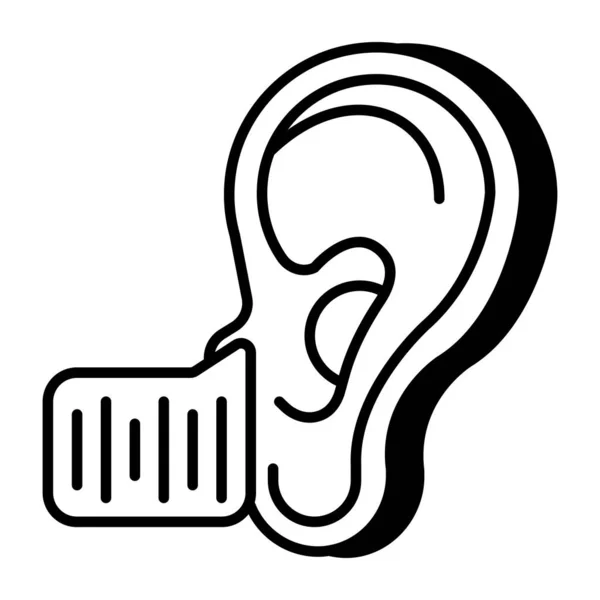 Икона Слухового Органа Человека Плоский Дизайн Слушания — стоковый вектор