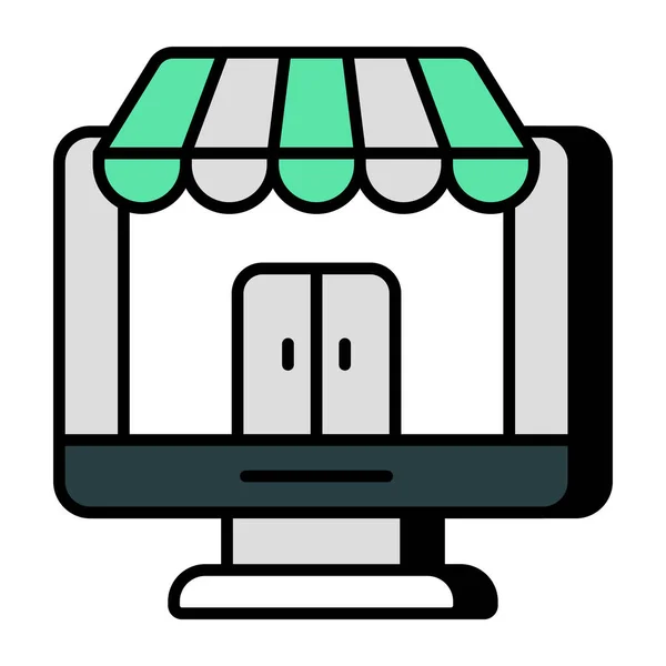 Einzigartige Design Ikone Des Online Shops — Stockvektor