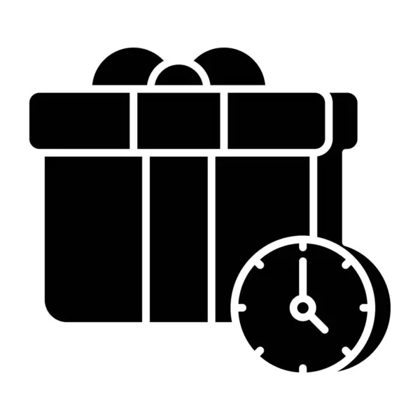 Ідеальна Іконка Дизайну Часу Доставки Подарунків — стоковий вектор