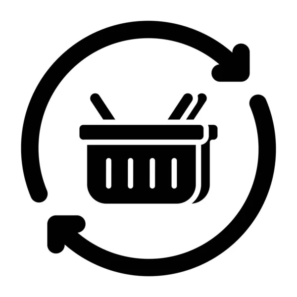 Ein Premium Download Symbol Für Den Lebensmittelkorb — Stockvektor