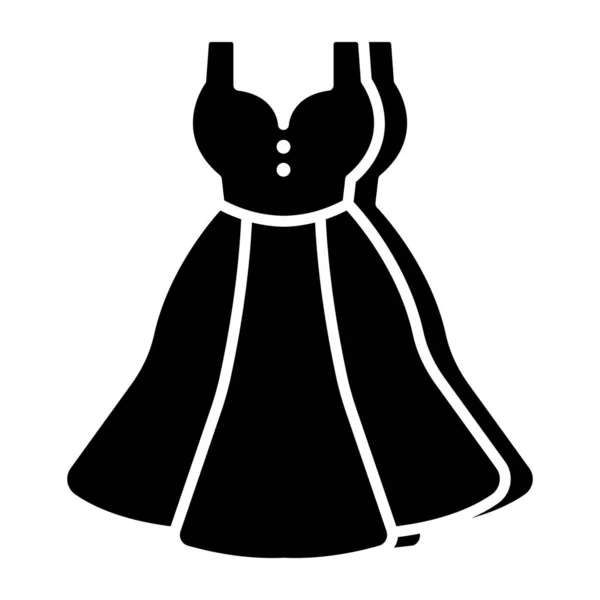Une Femme Porte Une Belle Icône Robe — Image vectorielle