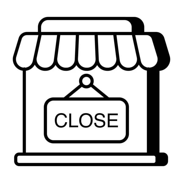 Editable Design Icon Shop Close Board — Stock Vector