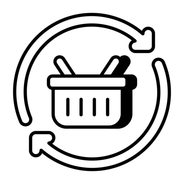 Une Icône Téléchargement Premium Panier Épicerie — Image vectorielle