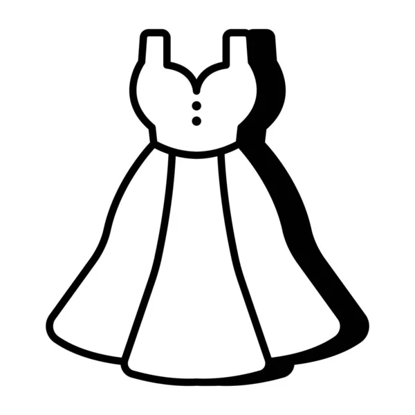 Une Femme Porte Une Belle Icône Robe — Image vectorielle
