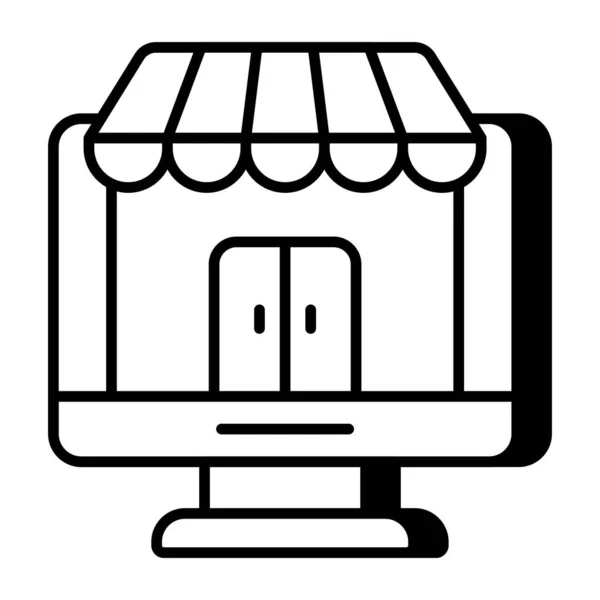 Einzigartige Design Ikone Des Online Shops — Stockvektor