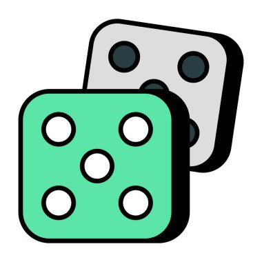 A flat design, icon of ludo dices
