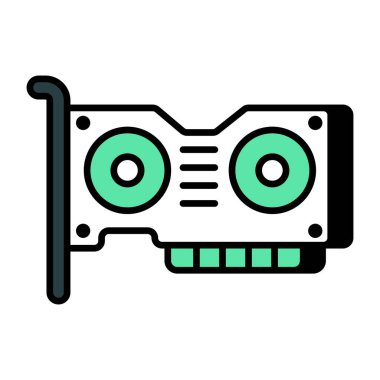 pci kartının kavramsal düz tasarım simgesi