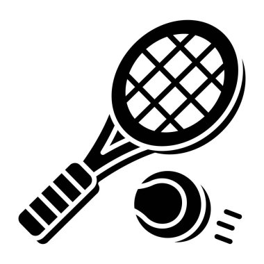 Uzun tenis için mükemmel bir tasarım ikonu. 