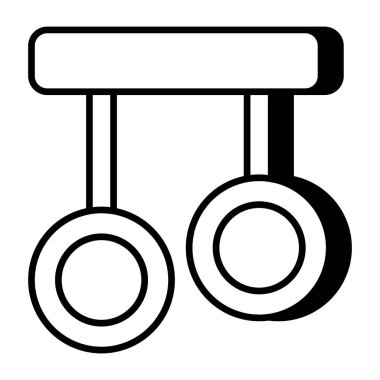 Vector design of gymnastic rings, flat icon