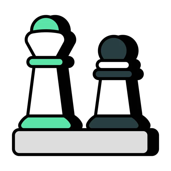 Ikone Des Strategiespiels Flaches Schachmatt Design — Stockvektor