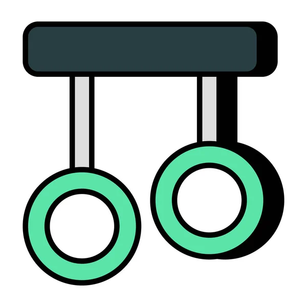 Vector Design Gymnastic Rings Flat Icon — Vetor de Stock