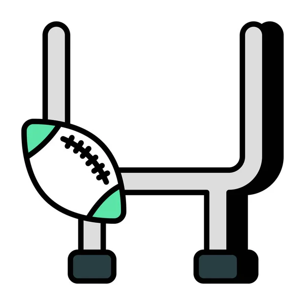 アメリカンフットボールのアイコン ラグビーのゴールのフラットデザイン — ストックベクタ