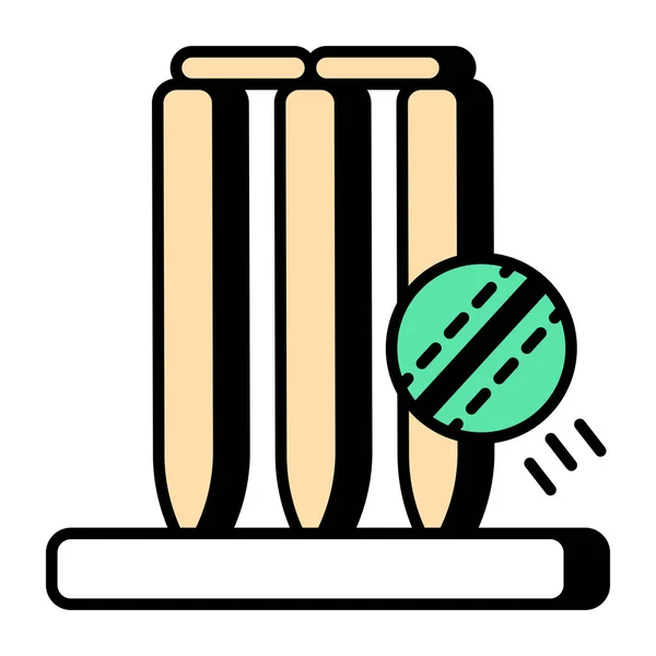 Eine Erstaunliche Design Ikone Des Cricket Wickets — Stockvektor
