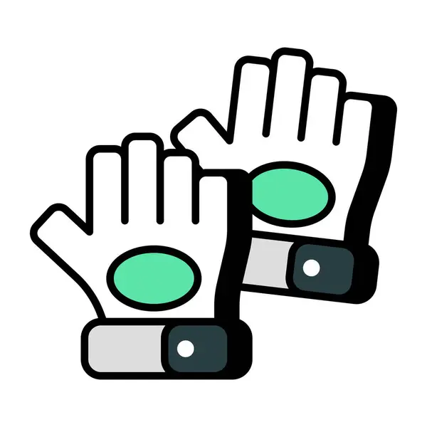手袋の手カバーアイコン フラットデザイン — ストックベクタ