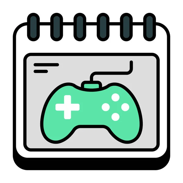 Kalender Med Gamepad Ikon Videospel Schema Vektor — Stock vektor
