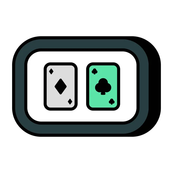 Плоский Дизайн Иконки Мобильных Карт Покер — стоковый вектор