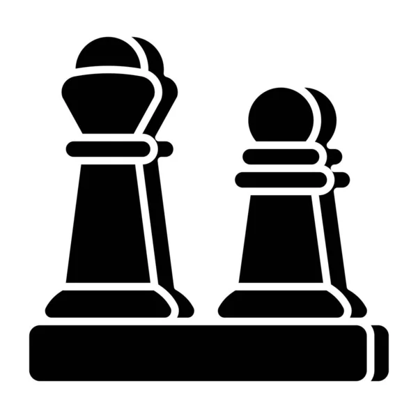 Strategická Hra Ikona Plochý Design Šachmat — Stockový vektor