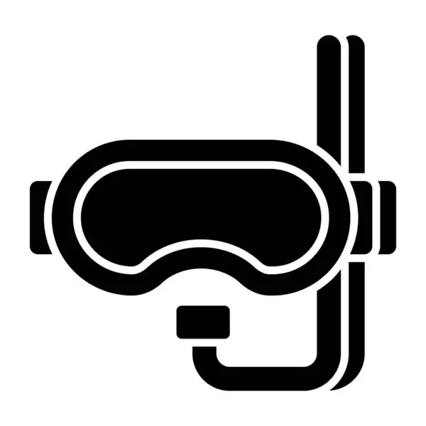 Tuyau Oxygène Avec Lunettes Icône Masque Plongée Avec Tuba — Image vectorielle