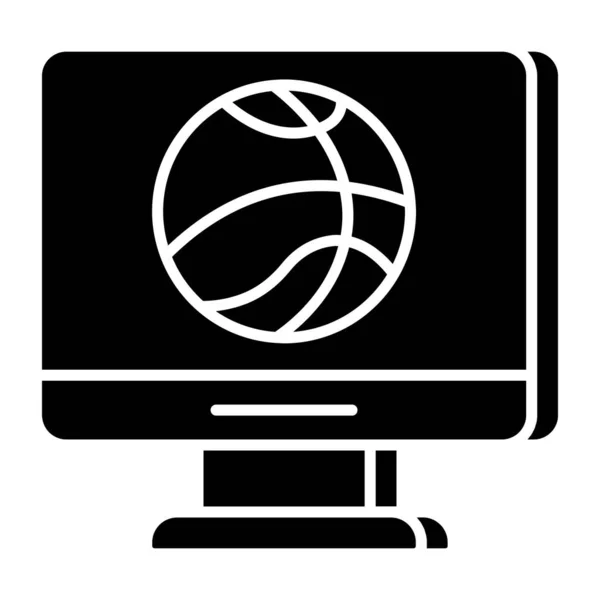 Modern Design Icon Online Basketball — Stock Vector