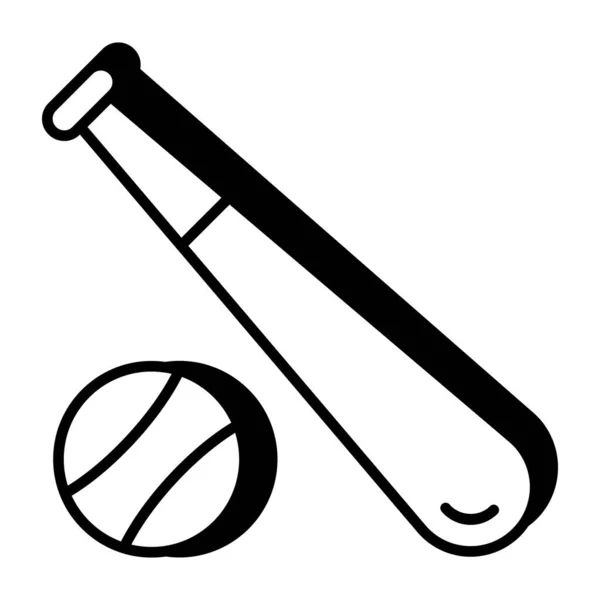 Редактируемый Иконка Дизайна Бейсбола — стоковый вектор