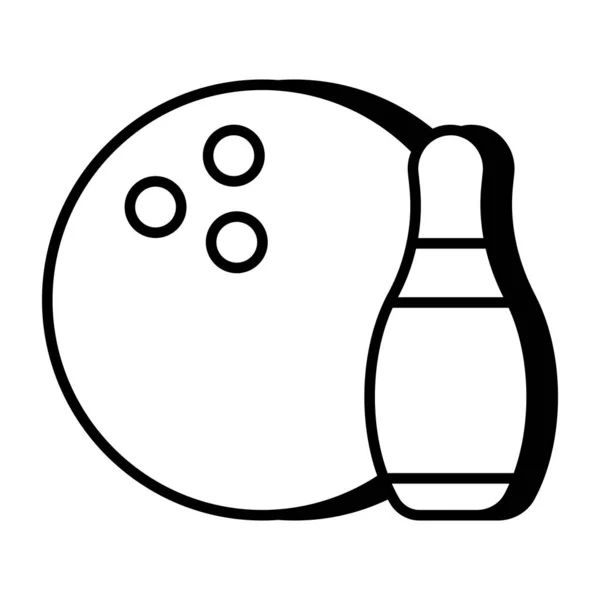 Skittles Avec Balle Mettant Valeur Concept Jeu Bowling — Image vectorielle