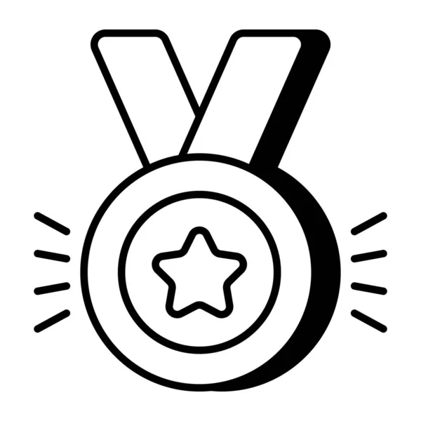1St Position Achievement Medal Icon Flat Design — Stock Vector