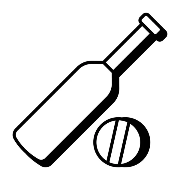 Bat Ball Icon Cricket — Stockový vektor